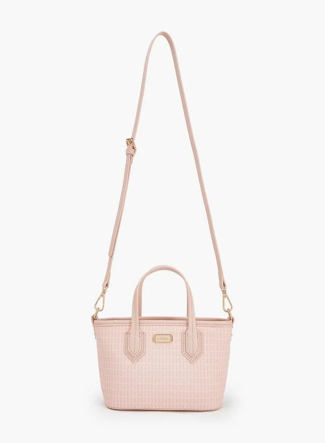 ميسي Monogram Print Tote Bag With Detachable Strap